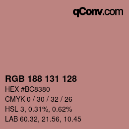 Farbcode: RGB 188 131 128 | qconv.com