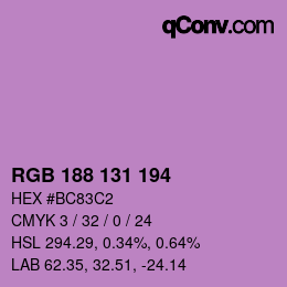 Código de color: RGB 188 131 194 | qconv.com