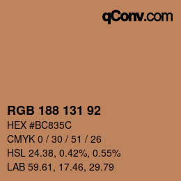カラーコード: RGB 188 131 92 | qconv.com