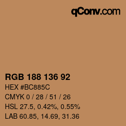 Farbcode: RGB 188 136 92 | qconv.com