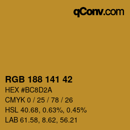 カラーコード: RGB 188 141 42 | qconv.com
