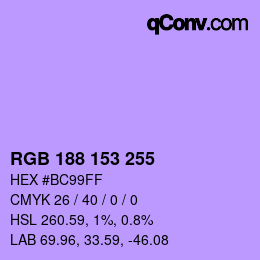 Color code: RGB 188 153 255 | qconv.com