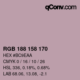 Farbcode: RGB 188 158 170 | qconv.com