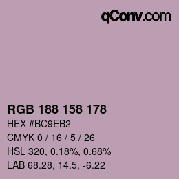 Color code: RGB 188 158 178 | qconv.com