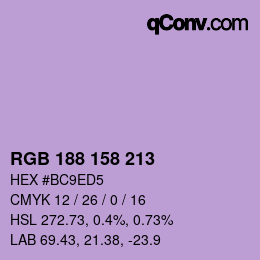 カラーコード: RGB 188 158 213 | qconv.com