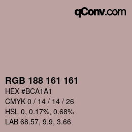 Color code: RGB 188 161 161 | qconv.com