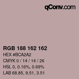 Color code: RGB 188 162 162 | qconv.com