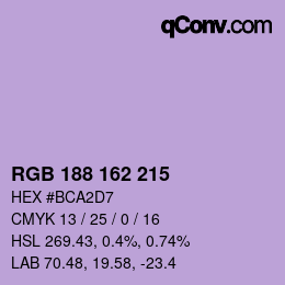 Color code: RGB 188 162 215 | qconv.com