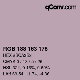 Farbcode: RGB 188 163 178 | qconv.com