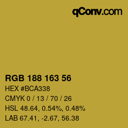 Farbcode: RGB 188 163 56 | qconv.com