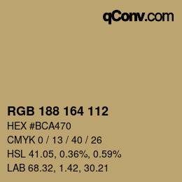 Farbcode: RGB 188 164 112 | qconv.com