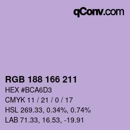 Farbcode: RGB 188 166 211 | qconv.com