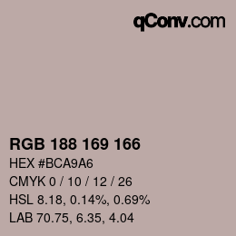 Code couleur: RGB 188 169 166 | qconv.com
