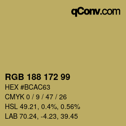 Farbcode: RGB 188 172 99 | qconv.com