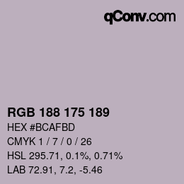 Code couleur: RGB 188 175 189 | qconv.com