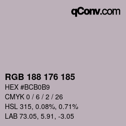 Color code: RGB 188 176 185 | qconv.com