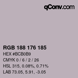 Code couleur: RGB 188 176 185 | qconv.com