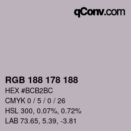 Color code: RGB 188 178 188 | qconv.com