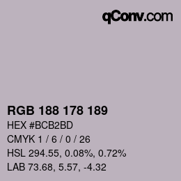 Color code: RGB 188 178 189 | qconv.com