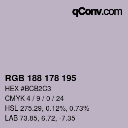 Farbcode: RGB 188 178 195 | qconv.com