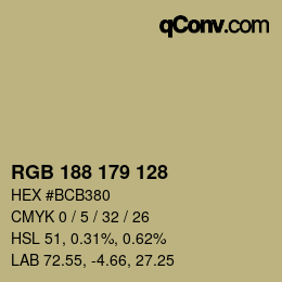 Farbcode: RGB 188 179 128 | qconv.com
