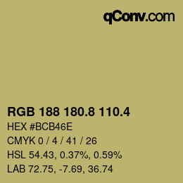 カラーコード: RGB 188 180.8 110.4 | qconv.com