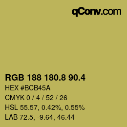 カラーコード: RGB 188 180.8 90.4 | qconv.com