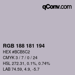 Farbcode: RGB 188 181 194 | qconv.com