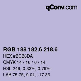 カラーコード: RGB 188 182.6 218.6 | qconv.com