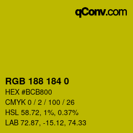 Color code: RGB 188 184 0 | qconv.com