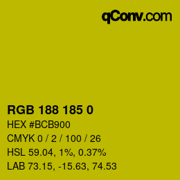 Color code: RGB 188 185 0 | qconv.com