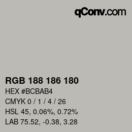 Código de color: RGB 188 186 180 | qconv.com