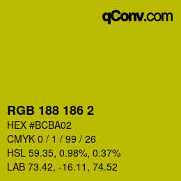 Color code: RGB 188 186 2 | qconv.com