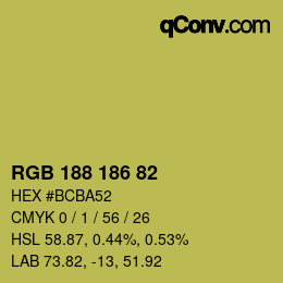 Color code: RGB 188 186 82 | qconv.com