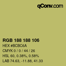 Color code: RGB 188 188 106 | qconv.com