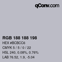 Color code: RGB 188 188 198 | qconv.com