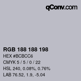 Color code: RGB 188 188 198 | qconv.com