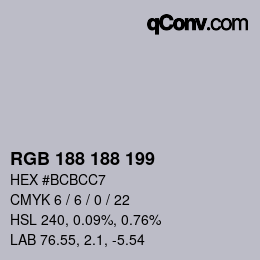 Color code: RGB 188 188 199 | qconv.com