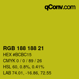 Color code: RGB 188 188 21 | qconv.com
