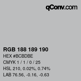 Code couleur: RGB 188 189 190 | qconv.com