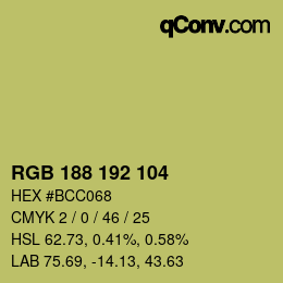 颜色代码: RGB 188 192 104 | qconv.com