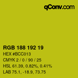 Color code: RGB 188 192 19 | qconv.com