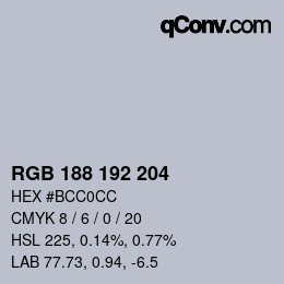 Color code: RGB 188 192 204 | qconv.com
