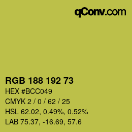 颜色代码: RGB 188 192 73 | qconv.com