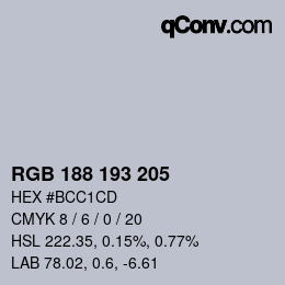 Farbcode: RGB 188 193 205 | qconv.com