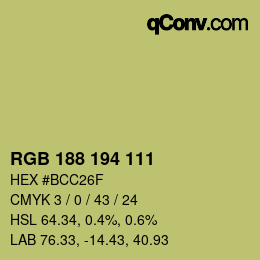 カラーコード: RGB 188 194 111 | qconv.com