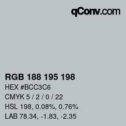 カラーコード: RGB 188 195 198 | qconv.com