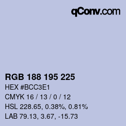 Color code: RGB 188 195 225 | qconv.com