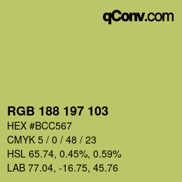 カラーコード: RGB 188 197 103 | qconv.com