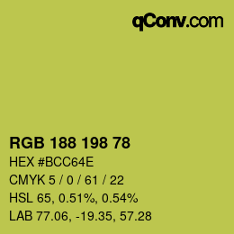 颜色代码: RGB 188 198 78 | qconv.com